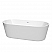 71" Freestanding Bathtub in White with Shiny White Pop-up Drain and Overflow Trim