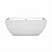 59" Freestanding Bathtub in White with Shiny Overflow Trim and White Drain