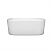 59" Freestanding Bathtub in White Finish with Shiny White Pop-up Drain and Overflow Trim