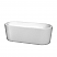 67" Freestanding Bathtub in White Finish with Overflow Trim and Shiny White Pop-up Drain