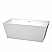 63" Freestanding Bathtub in White with Shiny White Drain and Overflow Trim