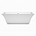 67" Freestanding Bathtub in White Finish with Shiny White Pop-up Drain and Overflow Trim
