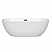 67" Freestanding Bathtub in White with Brushed Nickel Pop-up Drain and Overflow Trim