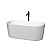 59" Freestanding Bathtub in Matte White with Polished Chrome Trim and Floor Mounted Faucet in Matte Black