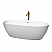 71" Freestanding Bathtub in Matte White with Polished Chrome Trim and Floor Mounted Faucet in Brushed Gold