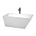 59" Freestanding Bathtub in White with Polished Chrome Trim and Floor Mounted Faucet in Matte Black