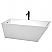 67" Freestanding Bathtub in White with Polished Chrome Trim and Floor Mounted Faucet in Matte Black