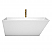 67" Freestanding Bathtub in White with Polished Chrome Trim and Floor Mounted Faucet in Matte Black