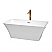 59" Freestanding Bathtub in White with Polished Chrome Trim and Floor Mounted Faucet in Brushed Gold