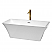 67" Freestanding Bathtub in White with Polished Chrome Trim and Floor Mounted Faucet in Brushed Gold