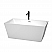 59" Freestanding Bathtub in White Finish with Polished Chrome Trim and Floor Mounted Faucet in Matte Black