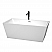 63" Freestanding Bathtub in White with Polished Chrome Trim and Floor Mounted Faucet in Matte Black