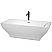 71" Freestanding Bathtub in White with Polished Chrome Trim and Floor Mounted Faucet in Matte Black