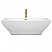 71" Freestanding Bathtub in White with Polished Chrome Trim and Floor Mounted Faucet in Matte Black