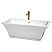 67" Freestanding Bathtub in White with Polished Chrome Trim and Floor Mounted Faucet in Brushed Gold Finish