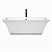 67" Freestanding Bathtub in White with Polished Chrome Trim and Floor Mounted Faucet in Brushed Gold Finish