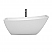 67" Freestanding Bathtub in White Finish with Polished Chrome Trim and Floor Mounted Faucet in Brushed Gold