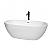 67" Freestanding Bathtub in White with Floor Mounted Faucet in Matte Black and Polished Chrome Trim