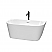 59" Freestanding Bathtub in White with Floor Mounted Faucet in Matte Black and Polished Chrome Trim