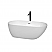 60" Freestanding Bathtub in White with Polished Chrome Trim and Floor Mounted Faucet in Matte Black