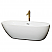 71" Freestanding Bathtub in White with Polished Chrome Trim and Floor Mounted Faucet in Brushed Gold Finish