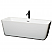 69" Freestanding Bathtub in White with Polished Chrome Trim and Floor Mounted Faucet in Matte Black