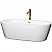 71" Freestanding Bathtub in White with Floor Mounted Faucet in Brushed Gold and Polished Chrome Trim