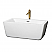 59" Freestanding Bathtub in White with Floor Mounted Faucet in Brushed Gold and Polished Chrome Trim