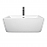 59" Freestanding Bathtub in White with Floor Mounted Faucet in Brushed Gold and Polished Chrome Trim