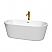 67" Freestanding Bathtub in White with Floor Mounted Faucet in Brushed Gold and Polished Chrome Trim Finish