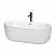 67" Freestanding Bathtub in White Finish with Floor Mounted Faucet in Matte Black and Polished Chrome Trim