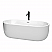 71" Freestanding Bathtub in White with Floor Mounted Faucet in Matte Black and Polished Chrome Trim