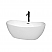 60" Freestanding Bathtub in White with Floor Mounted Faucet in Matte Black and Polished Chrome Trim Finish
