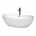 70" Freestanding Bathtub in White with Polished Chrome Trim and Floor Mounted Faucet in Matte Black