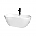 60" Freestanding Bathtub in White Finish with Floor Mounted Faucet in Matte Black and Polished Chrome Trim