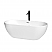 67" Freestanding Bathtub in White Floor Mounted Faucet in Matte Black and Finish with Polished Chrome Trim