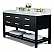60" Double Sink Bath Vanity Set in Black Onyx with Italian Carrara White Marble Vanity top and White Undermount Basin with Gold Hardware