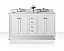 60" Double Sink Bathroom Vanity Set in White Finish with Italian Carrara White Marble Vanity top and White Undermount Basin