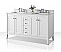 60" Double Sink Bathroom Vanity Set in White Finish with Italian Carrara White Marble Vanity top and White Undermount Basin