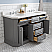 60" Traditional Collection Quartz Carrara Cashmere Grey Bathroom Vanity Set With Hardware in Chrome Finish