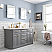 60" Traditional Collection Quartz Carrara Cashmere Grey Bathroom Vanity Set With Hardware in Satin Gold Finish