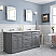 72" Traditional Collection Quartz Carrara Cashmere Grey Bathroom Vanity Set With Hardware in Polished Nickel (PVD) Finish