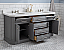 72" Traditional Collection Quartz Carrara Cashmere Grey Bathroom Vanity Set With Hardware in Polished Nickel (PVD) Finish