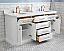 72" Traditional Collection Quartz Carrara Pure White Bathroom Vanity Set With Hardware in Satin Gold Finish