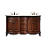 60" Deep Chestnut Finish Double Bathroom Vanity Victorian Style Leg with White Imperial Marble Top