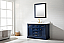 Transitional 48" Single Sink Vanity with 1" Thick White Quartz Countertop in Blue Finish