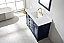 Transitional 48" Single Sink Vanity with 1" Thick White Quartz Countertop in Blue Finish