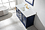 Transitional 54" Single Sink Vanity with 1" Thick White Quartz Countertop in Blue Finish