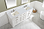 Transitional 72" Double Sink Vanity with 1" Thick White Quartz Countertop in White Finish