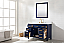 Modern 48" Single Sink Vanity with 1" Thick White Quartz Countertop in Blue Finish
